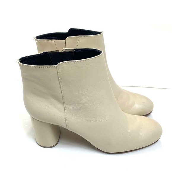 Rachel Comey Leather Ankle Block Heel Boots In Cream Size 8 - Picture 6 of 12